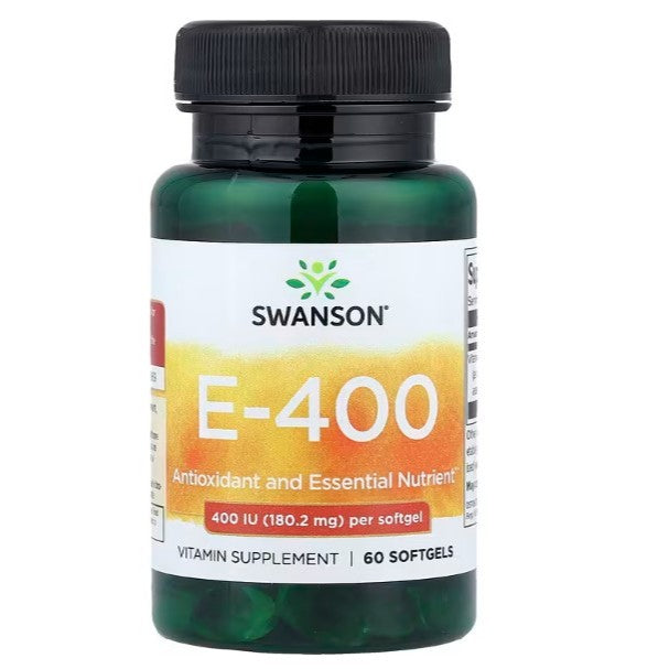 Healthily You | Swanson, Vitamin E-400, 180.2 mg (400 IU), 60 Softgels Antioxidant Protection