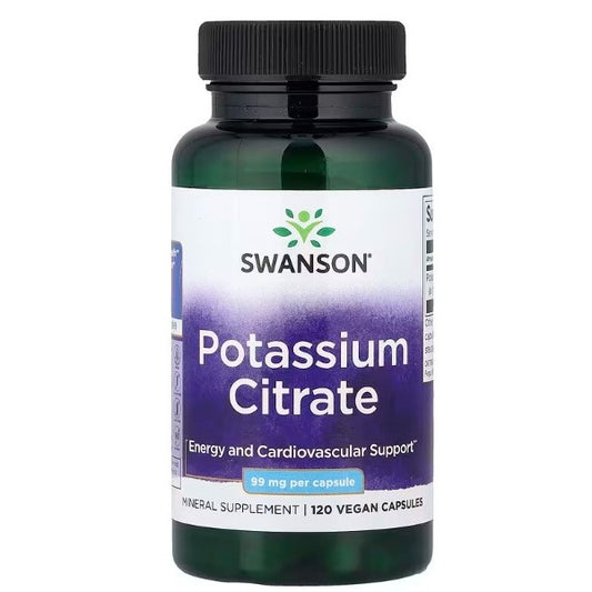 Healthily You | Swanson, Potassium Citrate, 99 mg, 120 Vegan Caps Energy and Cardiovascular Support