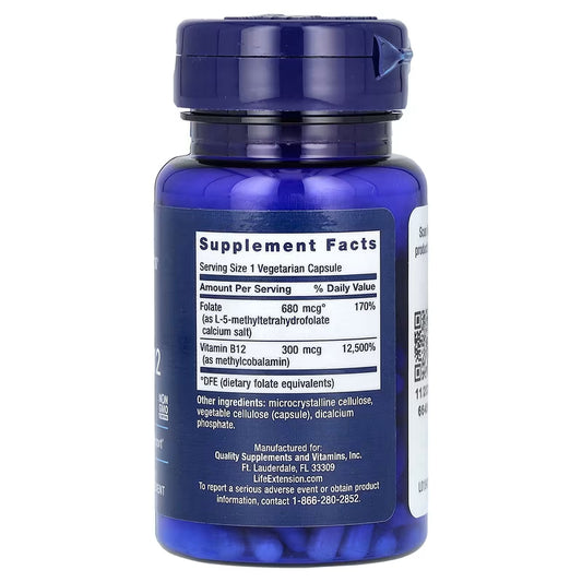Life Extension, BioActive, Folate & Vitamin B12 ( Cardiovascular Health Support & Brain Health )