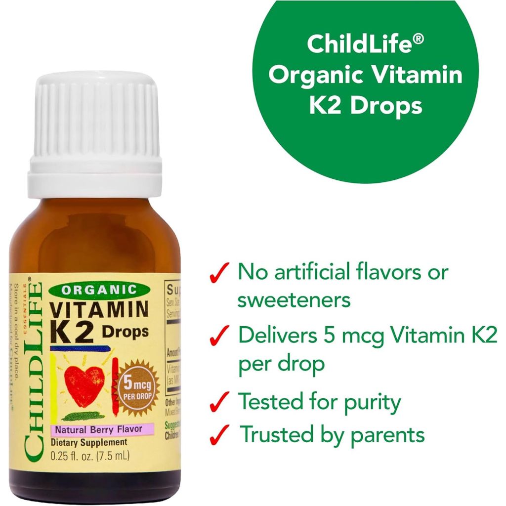 LittleSunshine | ChildLife Essentials, Organic Vitamin K2 Drops, Natural Berry, 5 mcg, 0.25 fl oz
