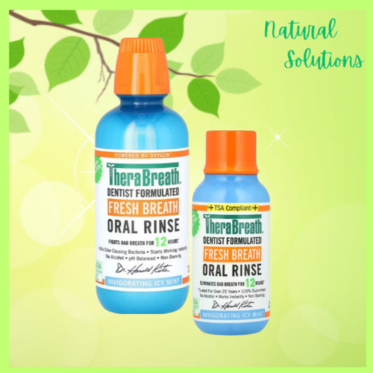NaturalSolutions | TheraBreath, Fresh Breath Oral Rinse, Invigorating Icy Mint, Fights Bad Breath