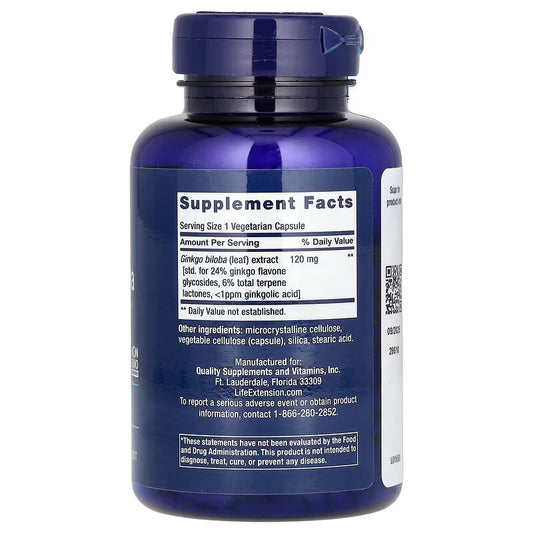 Life Extension, Ginkgo Biloba, Certified Extract ( Supports Healthy Memory and Cognitive Function )
