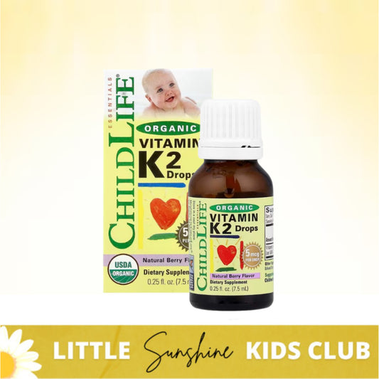LittleSunshine | ChildLife Essentials, Organic Vitamin K2 Drops, Natural Berry, 5 mcg, 0.25 fl oz