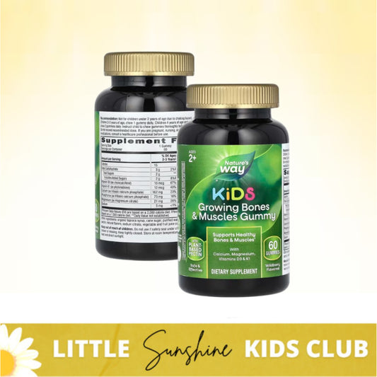LittleSunshine | Nature's Way, Kids, Growing Bones & Muscles Gummy, Ages 2 +, Wildberry, 60 Gummies