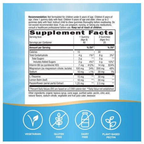 LittleSunshine | Nature's Way, Kids, Cool & Calm Gummy, Ages 8 +, Grape, Magnesium & L-Theanine
