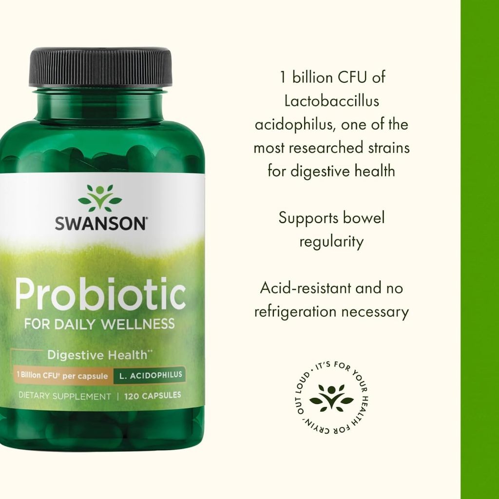 HealthilyYou | Swanson, Probiotic, 120 Capsules (1 Billion CFU per Capsule) Immune, Digestive Health