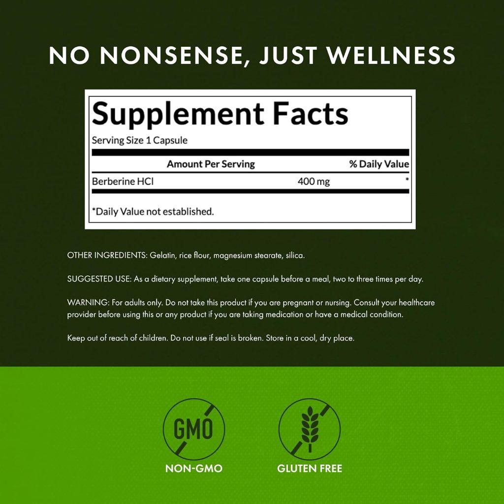 HealthilyYou | Swanson, Berberine, 400 mg, 60 Vegan Capsules Cardiovascular Health