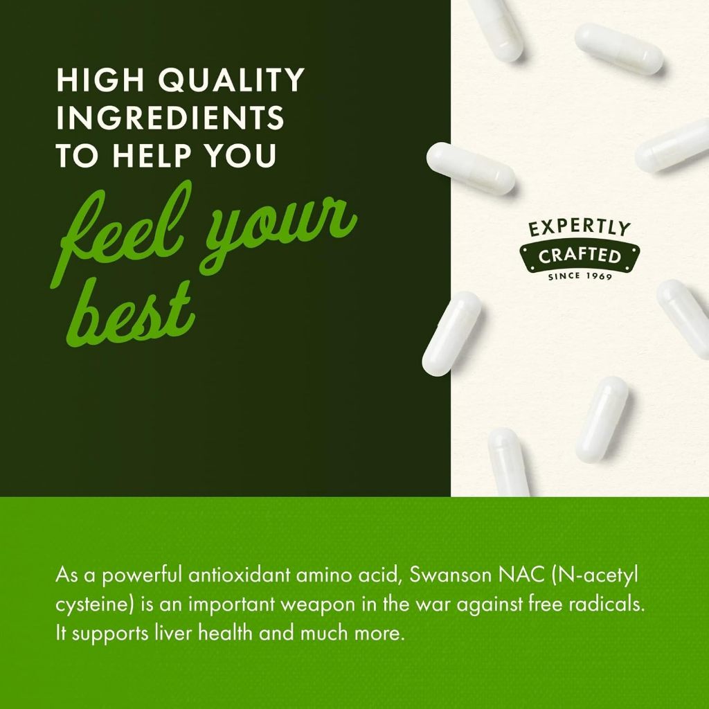 HealthilyYou | Swanson, NAC, 600 mg, Veggie Capsules Potent Antioxidant that Supports Liver Health