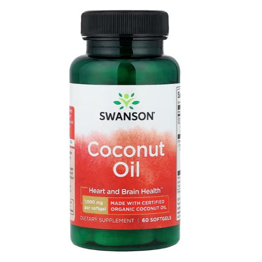 HealthilyYou | Swanson, Coconut Oil, 1,000 mg, 60 Softgels Heart and Brain Health