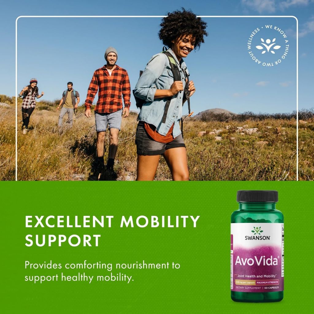 HealthilyYou | Swanson, AvoVida®, 100 mg, 300 mg, 60 Capsules Joint Health and Mobility