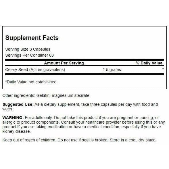 HealthilyYou | Swanson, Celery Seed, Maximum Strength, 500 mg, 180 Capsules Provides Antioxidant