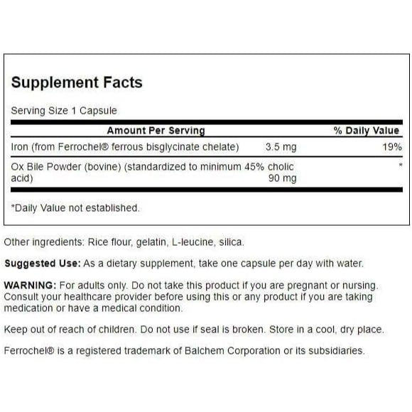 HealthilyYou | Swanson, Ox Bile, 60 Capsules Promotes Healthy Digestion Supports Iron Absorption,