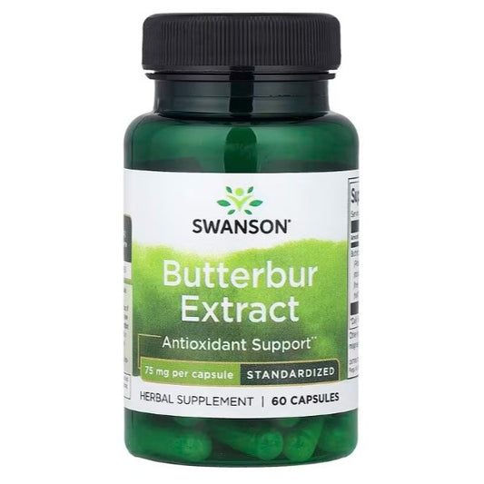 HealthilyYou | Swanson, Butterbur Extract, 75 mg, 60 Capsules Antioxidant Support