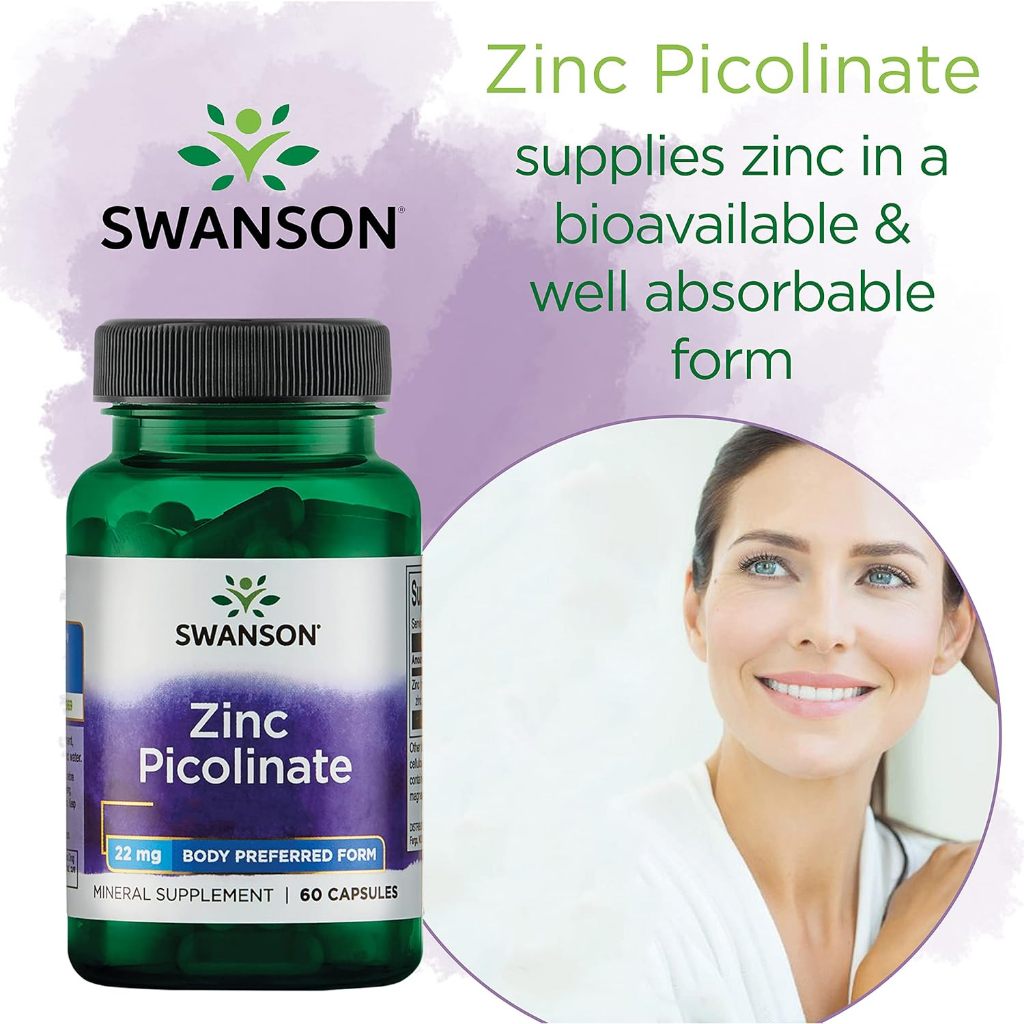 Healthily You | Swanson Zinc Picolinate 22 mg, 50 mg Capsules Supports Immune Health & DailyWellness