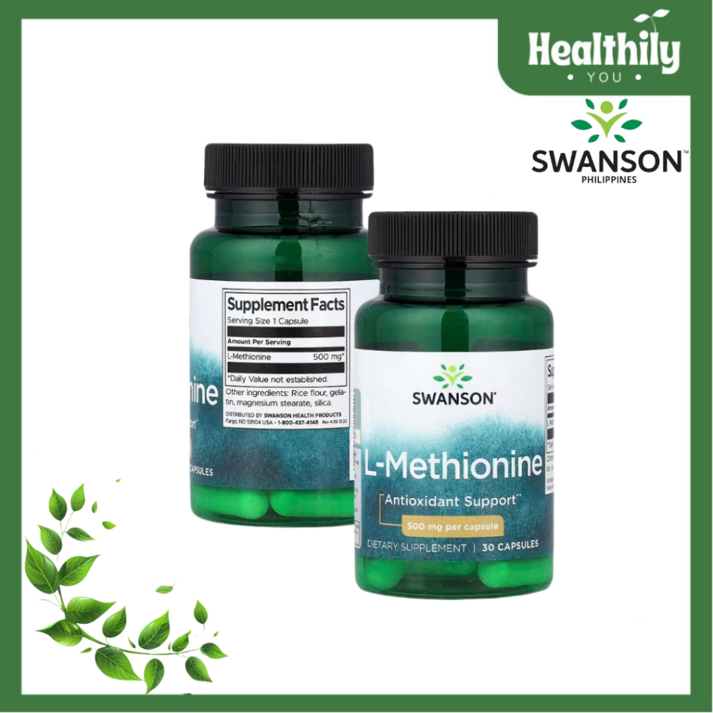 Healthily You | Swanson, L-Methionine, 500 mg, 30 Capsules, Promotes Healthy Liver Function