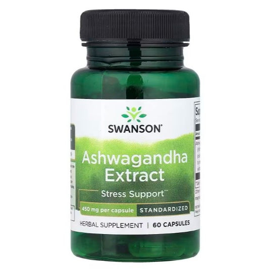 LowCostPH | Swanson, Ashwagandha Extract, Standardized, 450 mg, 60 Capsules Stress Support