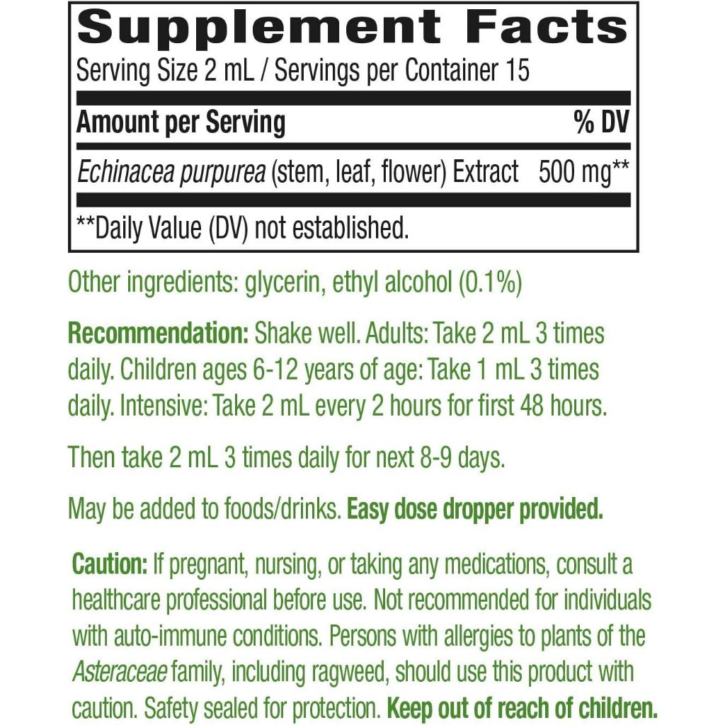 Nature's Way, Echinacea, 500 mg, 1 fl oz ( Immune System Support & Antioxidant Protection )