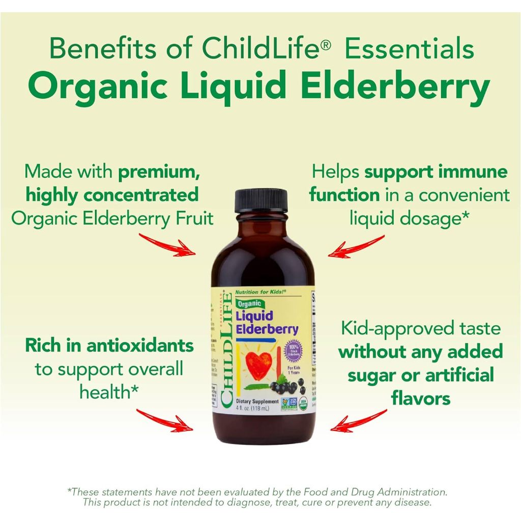 LittleSunshine | ChildLife Essentials, Echinacea, Natural Orange, Organic Liquid Elderberry,