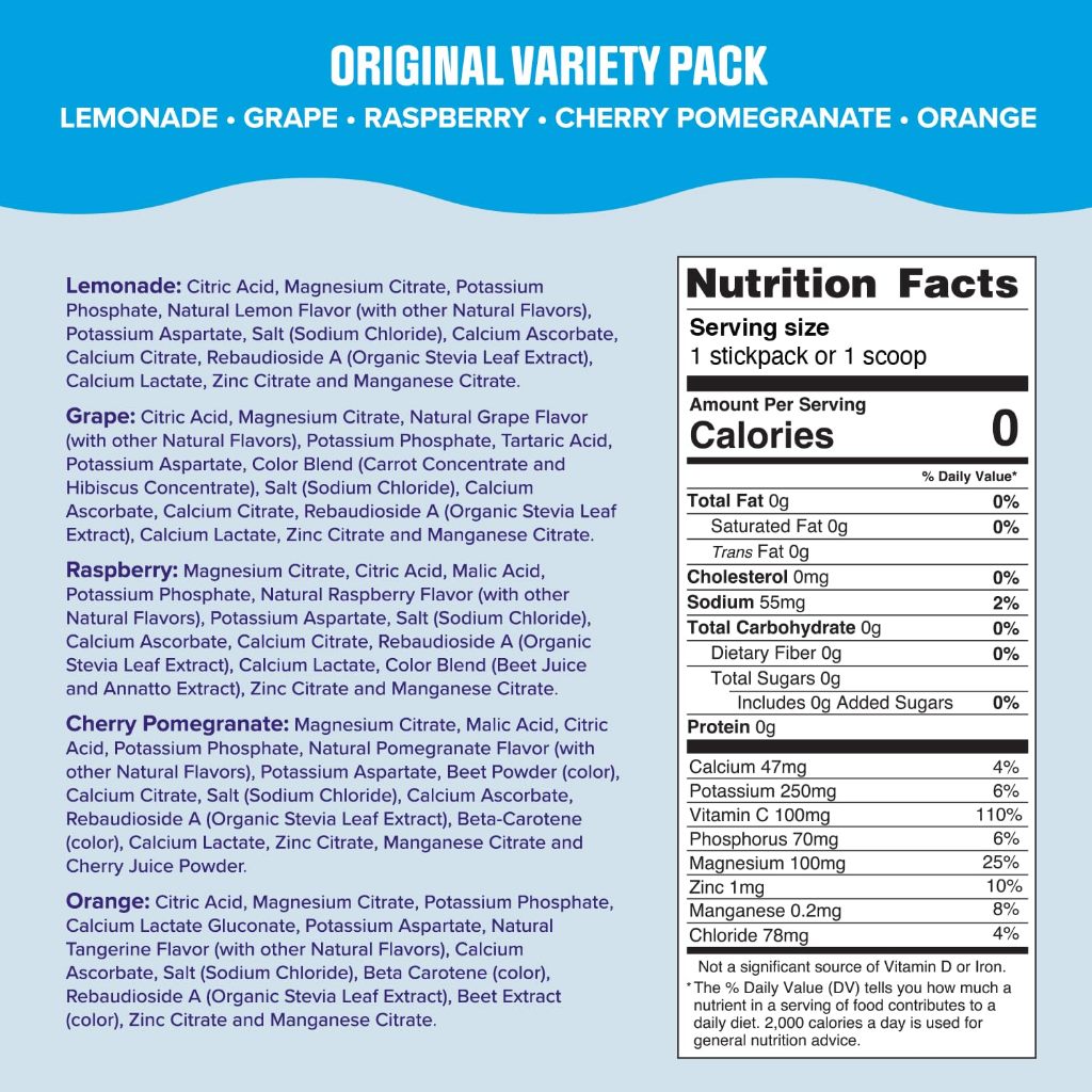 NaturalSolutions | Ultima Replenisher, 6 Essential Electrolytes, Lemonade, Tropical, Mix, Raspberry