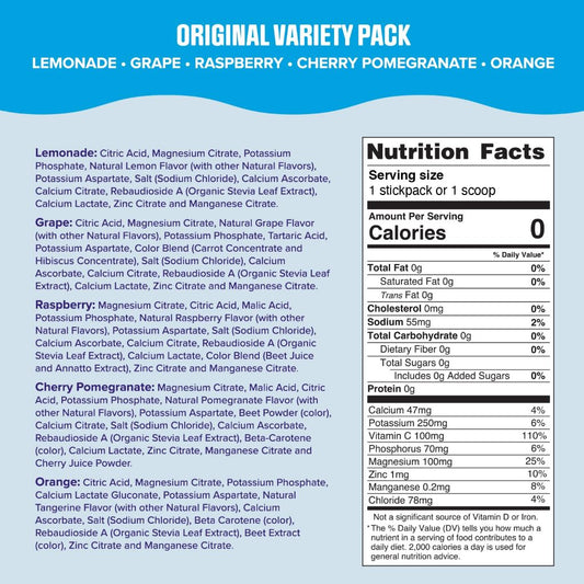 NaturalSolutions | Ultima Replenisher, 6 Essential Electrolytes, Lemonade, Tropical, Mix, Raspberry