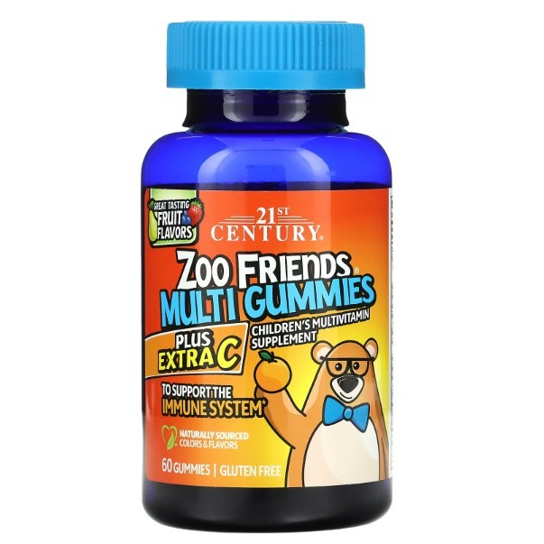 LittleSunshine | 21st Century, Zoo Friends Multi Gummies, Plus Extra C, Great Tasting Fruit Flavors