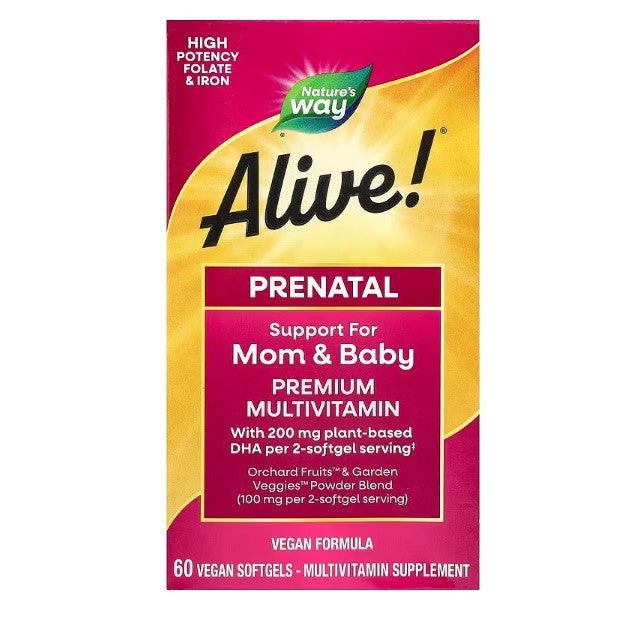 LowCostPH | Nature's Way, Alive! Prenatal Premium Gummy, Complete High Potency Folate & Iron