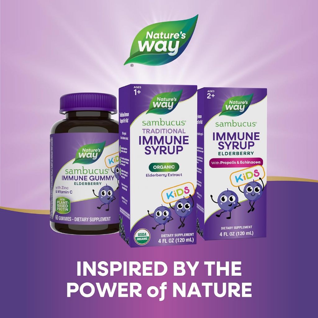LittleSunshine | Nature's Way, Kids Sambucus®, Organic Traditional Immune Syrup, Ages 1+, 25 mg,