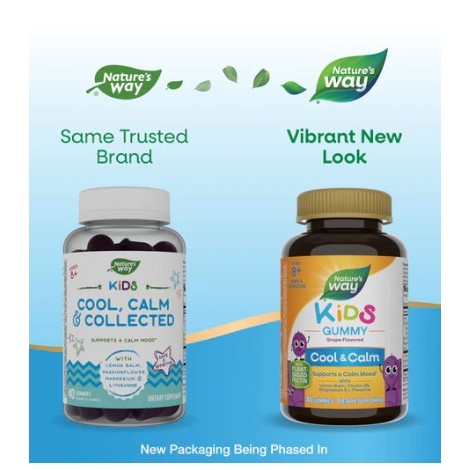LittleSunshine | Nature's Way, Kids, Cool & Calm Gummy, Ages 8 +, Grape, Magnesium & L-Theanine