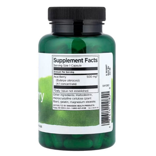 HealthilyYou | Swanson, Acai Berry, 500 mg, 120 Capsules Antioxidant Support  Herbal Supplement
