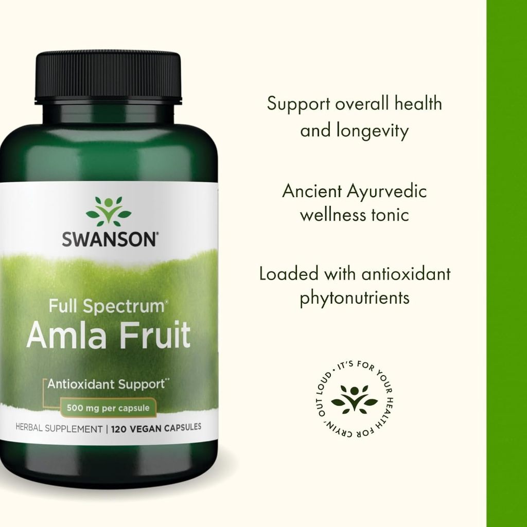 HealthilyYou | Swanson, Full Spectrum® Amla Fruit, 120 Vegan Capsules Antioxidant Support
