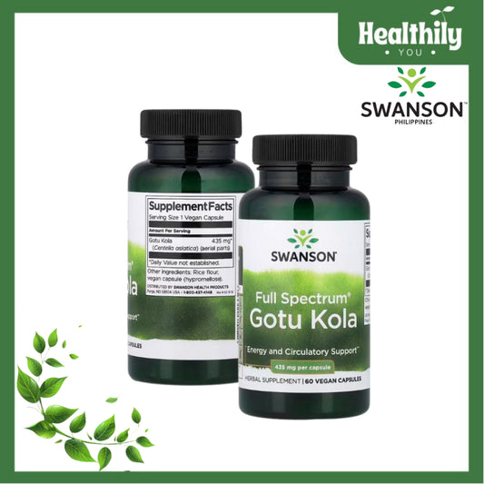 HealthilyYou | Swanson, Full Spectrum® Gotu Kola, 435 mg, 60 Capsules Energy & Circulatory Support