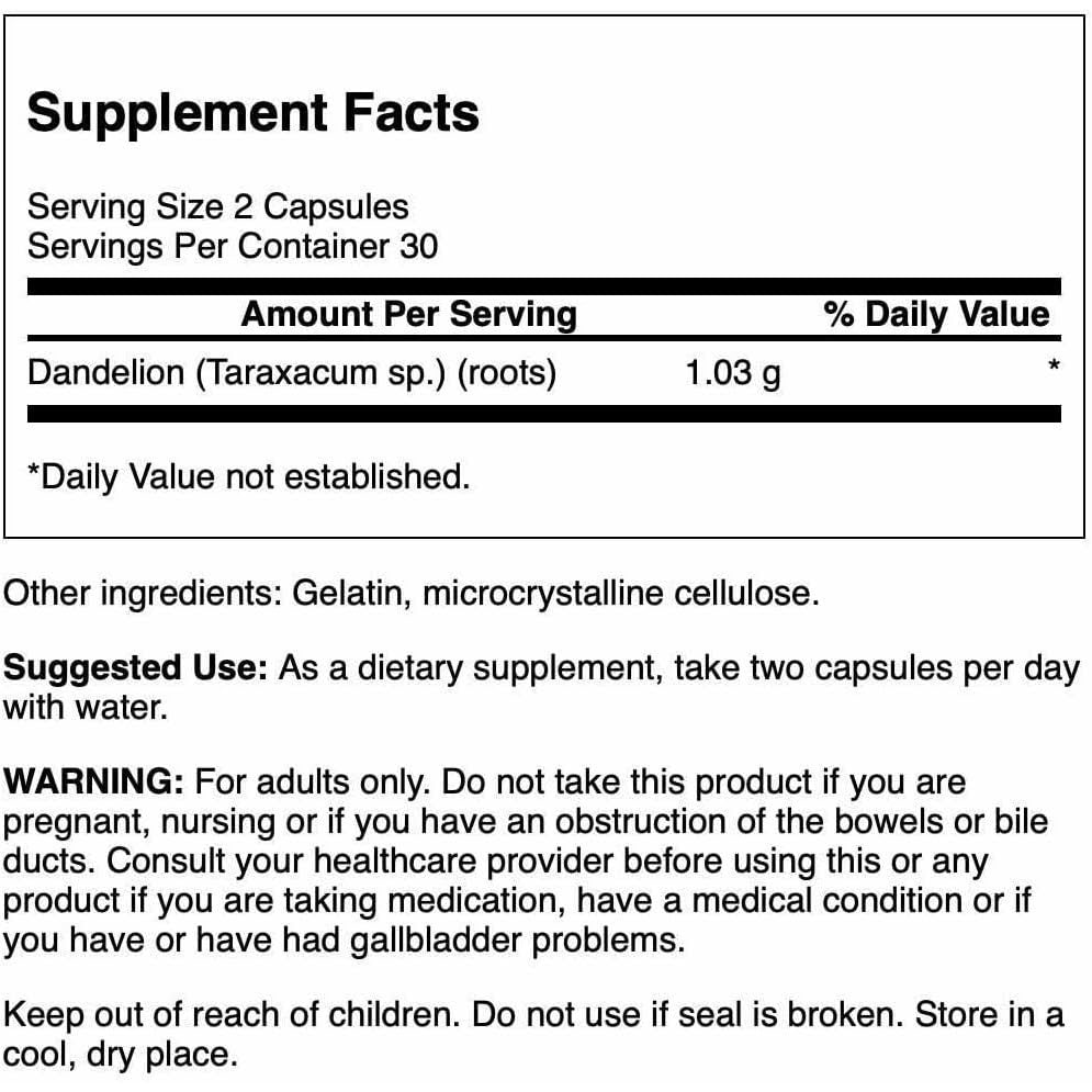HealthilyYou | Swanson, Full Spectrum® Dandelion Root, 515 mg, 60 Capsules Supports Healthy Liver