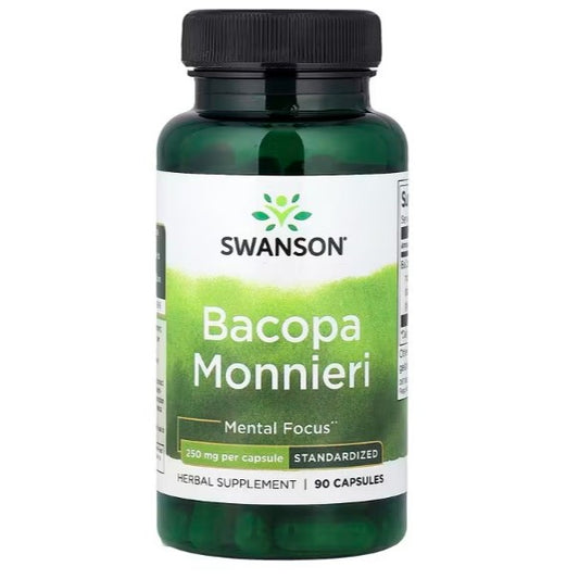 LowCostPH | Swanson, Bacopa Monnieri, 250 mg, 90 Capsules Supports Memory and Mental Focus