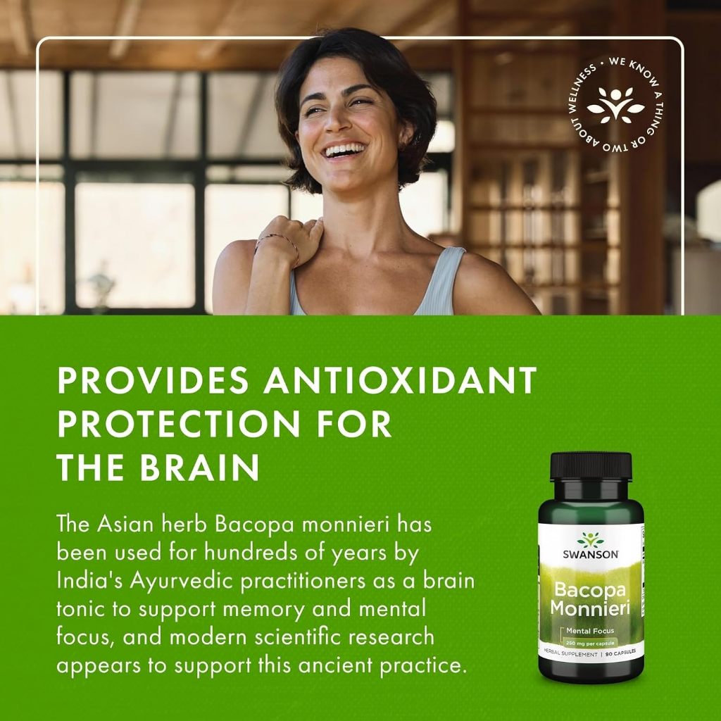 HealthilyYou | Swanson, Bacopa Monnieri, 250 mg, 90 Capsules Supports Memory and Mental Focus