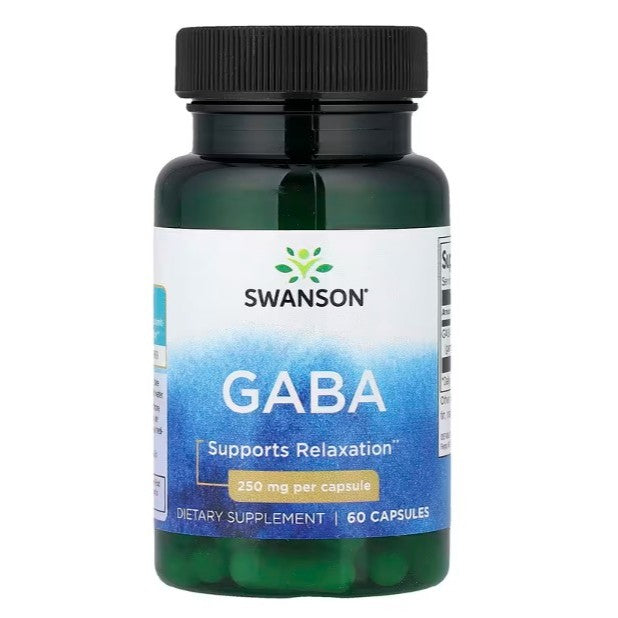HealthilyYou | Swanson, GABA, 250 mg, 60 Capsules, 500 mg, 100 Capsules, Supports Relaxation