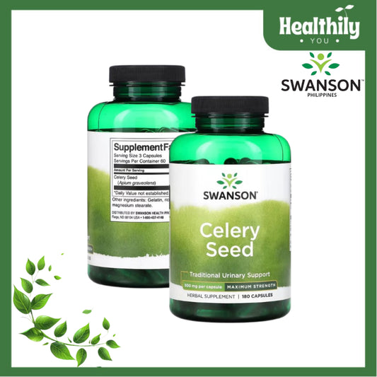 HealthilyYou | Swanson, Celery Seed, Maximum Strength, 500 mg, 180 Capsules Provides Antioxidant