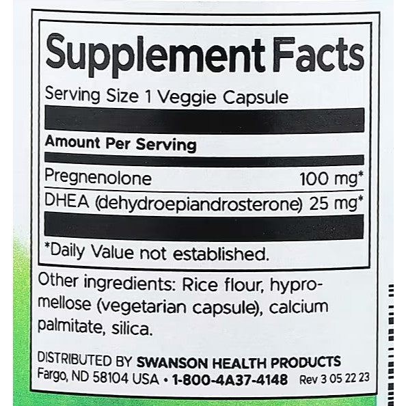 HealthilyYou | Swanson, DHEA & Pregnenolone, 60 Veggie Caps Healthy Aging  2-In-1 Formula