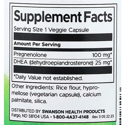 HealthilyYou | Swanson, DHEA & Pregnenolone, 60 Veggie Caps Healthy Aging  2-In-1 Formula