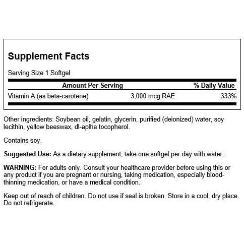 HealthilyYou | Swanson, Beta Carotene, 3,000 mcg RAE (10,000 IU), Softgels Eye and Vision Health