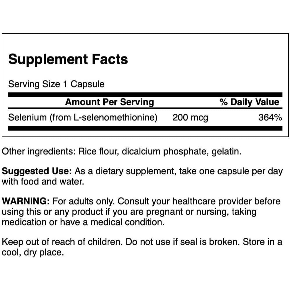 Healthily You | Swanson, Selenium, L-Selenomethionine 200 mcg, 120 Capsules Antioxidant Support