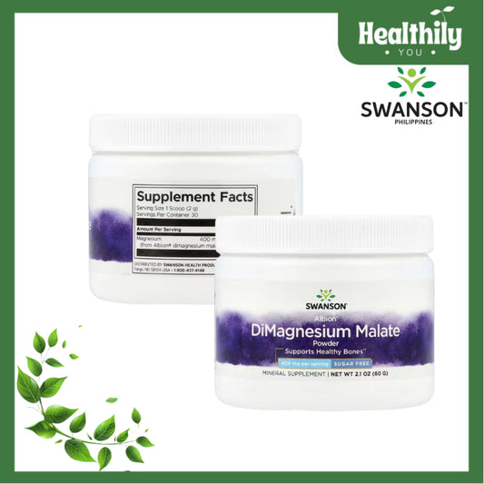 Healthily You | Swanson, DiMagnesium Malate Powder, 2.1 oz (60 g) Supports Healthy Bones