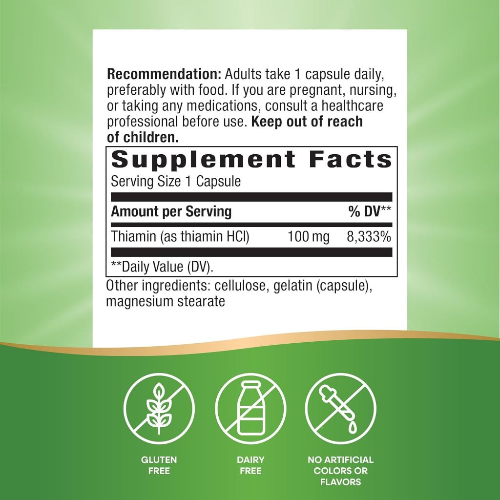 Nature's Way, Vitamin B1 ( Supports Energy Metabolism & Suitable for Various Diets )