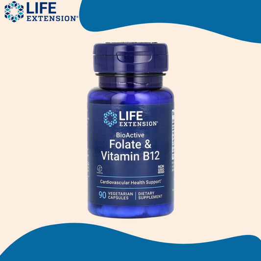 Life Extension, BioActive, Folate & Vitamin B12 ( Cardiovascular Health Support & Brain Health )