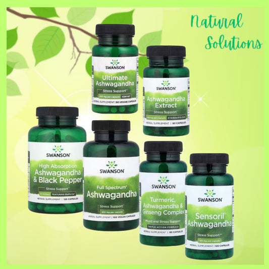 NaturalSolutions | Swanson, Full Spectrum Ashwagandha, Extract, Ultimate, Complex, Black Pepper,