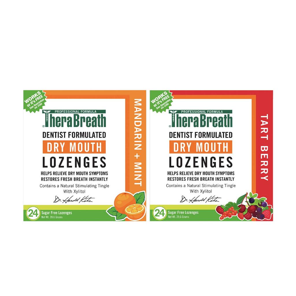 NaturalSolutions | TheraBreath, Dry Mouth Lozenges, Mandarin Mint, Tart Cherry, Freshens Breath