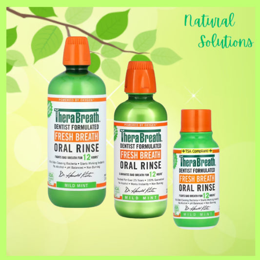 NaturalSolutions | TheraBreath, Fresh Breath Oral Rinse, Mild Mint, Fights Bad Breath for 12 Hours*