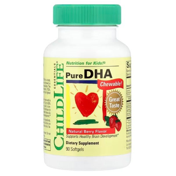 LittleSunshine | ChildLife Essentials, Pure DHA, Natural Berry, 90 Softgels Supports Healthy Brain
