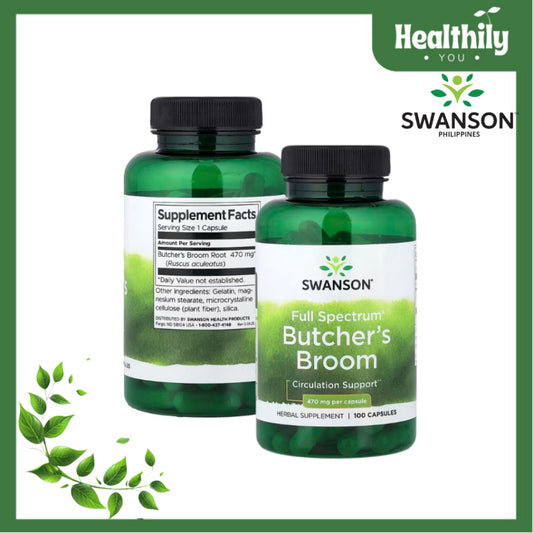 HealthilyYou | Swanson, Full Spectrum® Butcher's Broom, 470 mg, 100 Capsules Circulation Support