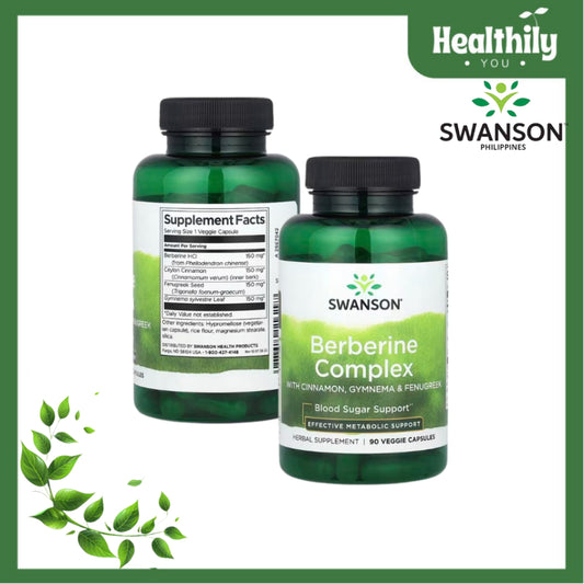 HealthilyYou | Swanson, Berberine Complex, 90 Veggie Capsules, Blood Sugar Support