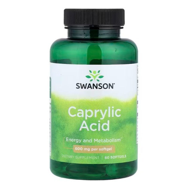 HealthilyYou | Swanson, Caprylic Acid, 600 mg, 60 Softgels Energy and Metabolism
